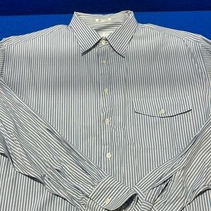 Armani Collezioni Blue Pinstriped Dress Shirt - 17.5 34/35
